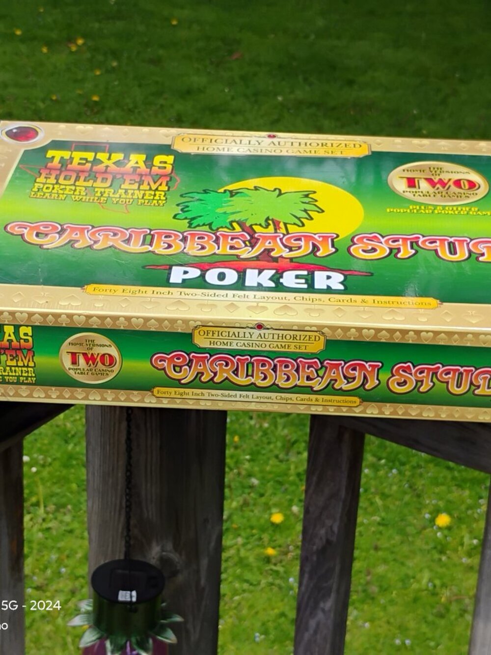 new unused sealed Texas Hold Em and Caribbean Stud Poker Trainer Home Casino Set